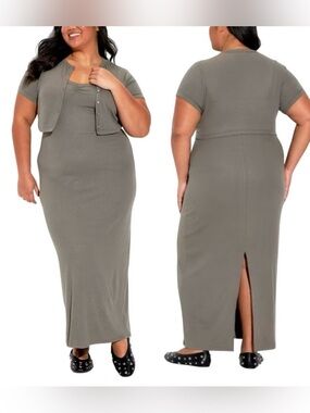 Women’s 2pc Maxi Dress And Cardigan Set-XL